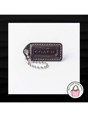 2" Medium COACH BROWN LEATHER KEY FOB BAG CHARM